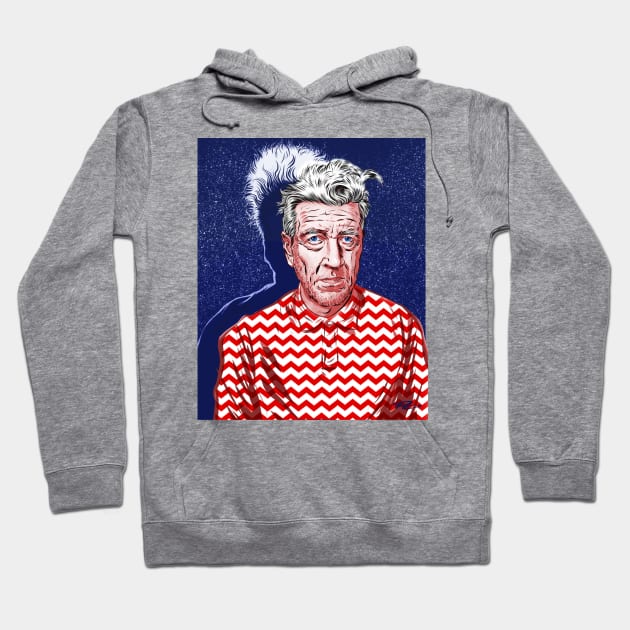 David Lynch - An illustration by Paul Cemmick Hoodie by PLAYDIGITAL2020